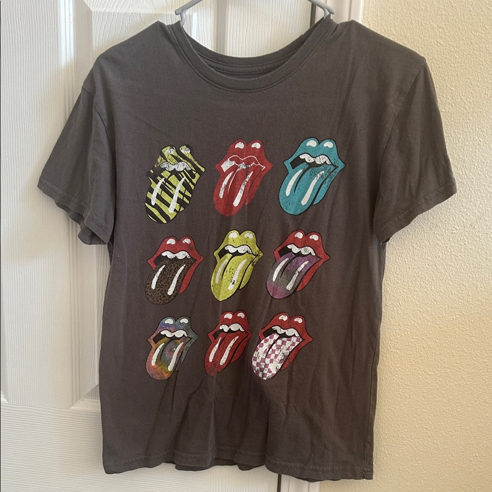 Graphic Women’s T-Shirt with Colorful Lips Design